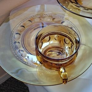 Vintage Indian Glass Kings Crown Lunch trays